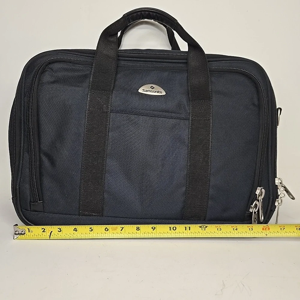 Samsonite Carry On Laptop Expandable Briefcase Luggage Navy‎ Blue